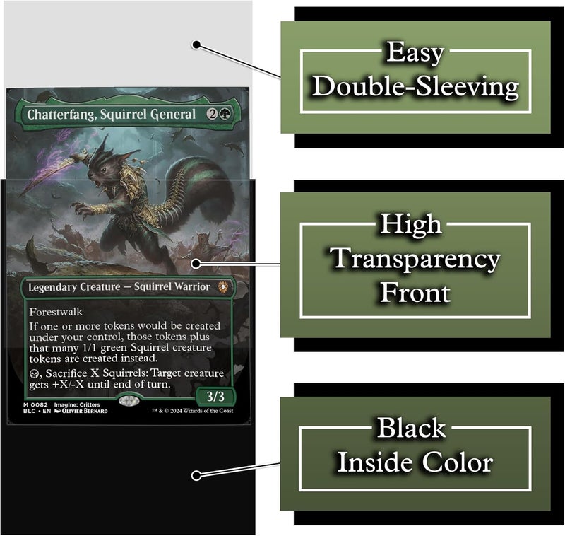 Digital Sorcery Studio Squirrel General Card Game Sleeves - 100 Pack - Compatible with MTG and Other TCGs - Perfect for MTG Chatterfang Decks and Hazel of The Rootbloom Decks - Image 5